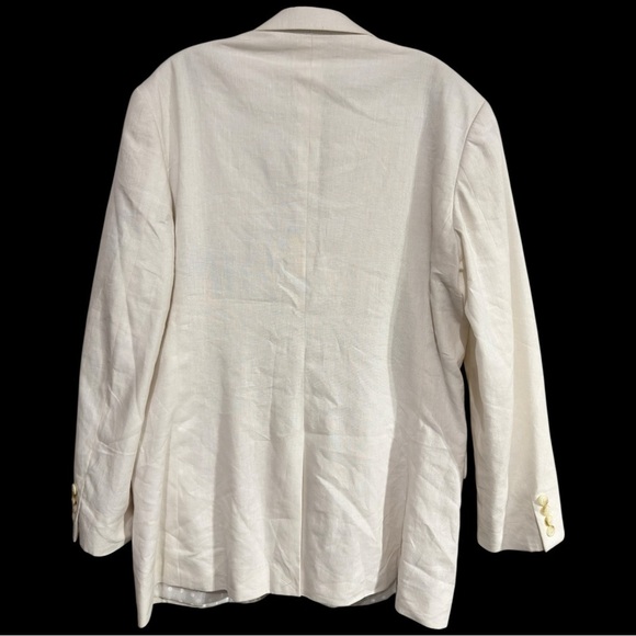 Perry Ellis Men’s White Linen Cotton Blend Blazer Sport Coat 44R - Picture 3 of 16